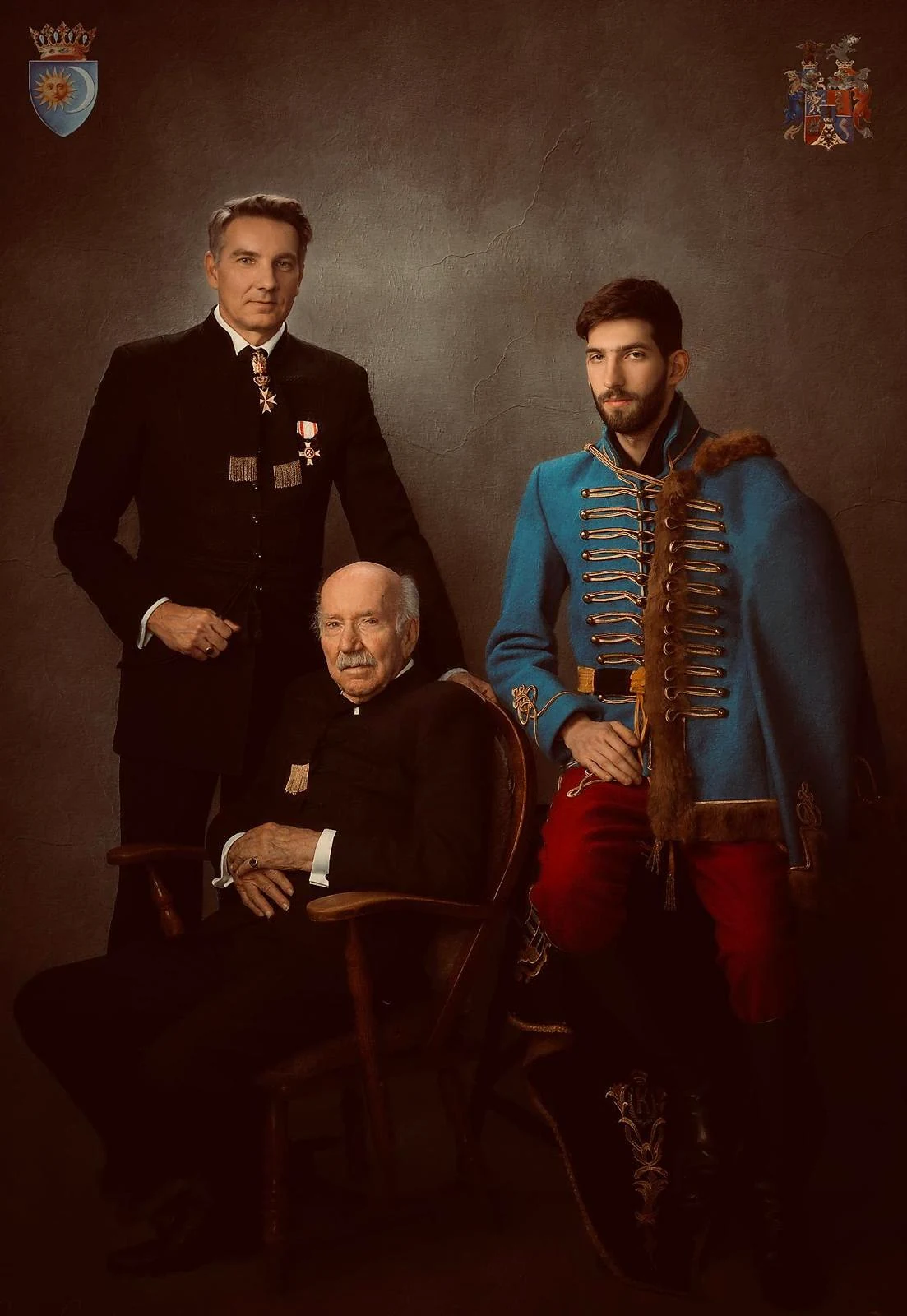Three generations of the Kálnoky family in the original family portrait
